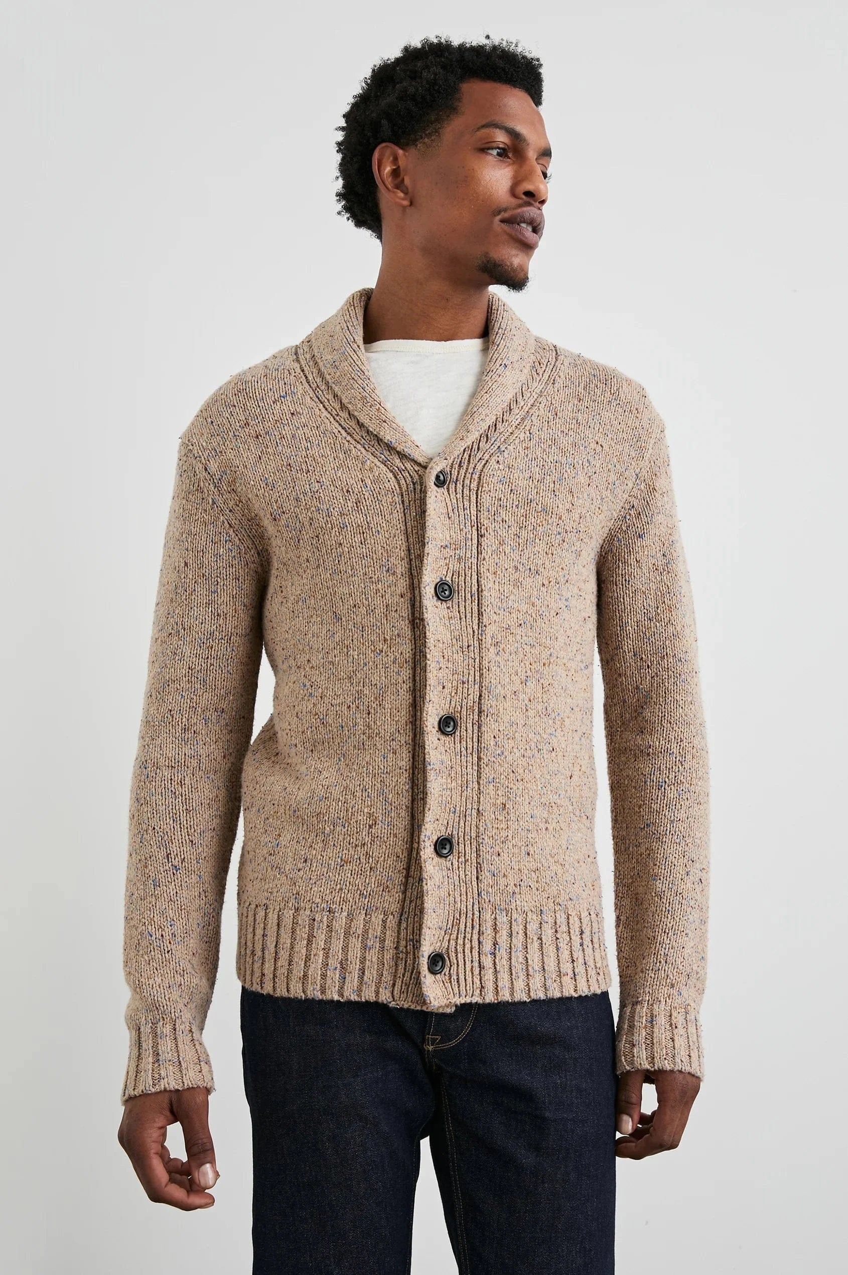 Rails Sweaters Corden Cardigan in Oatmeal Speckle