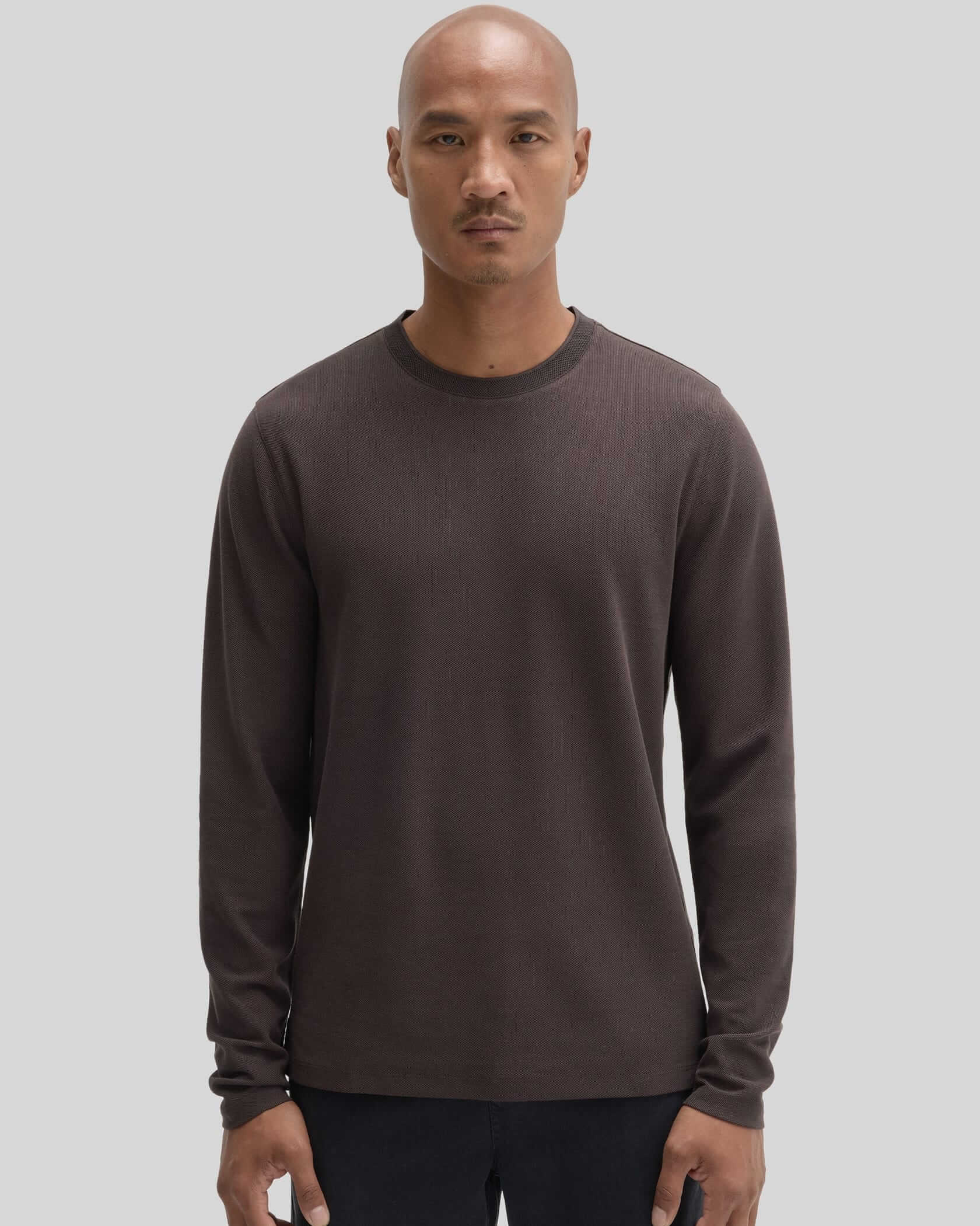 Bugatchi Sorrell Long Sleeve Crew in Espresso