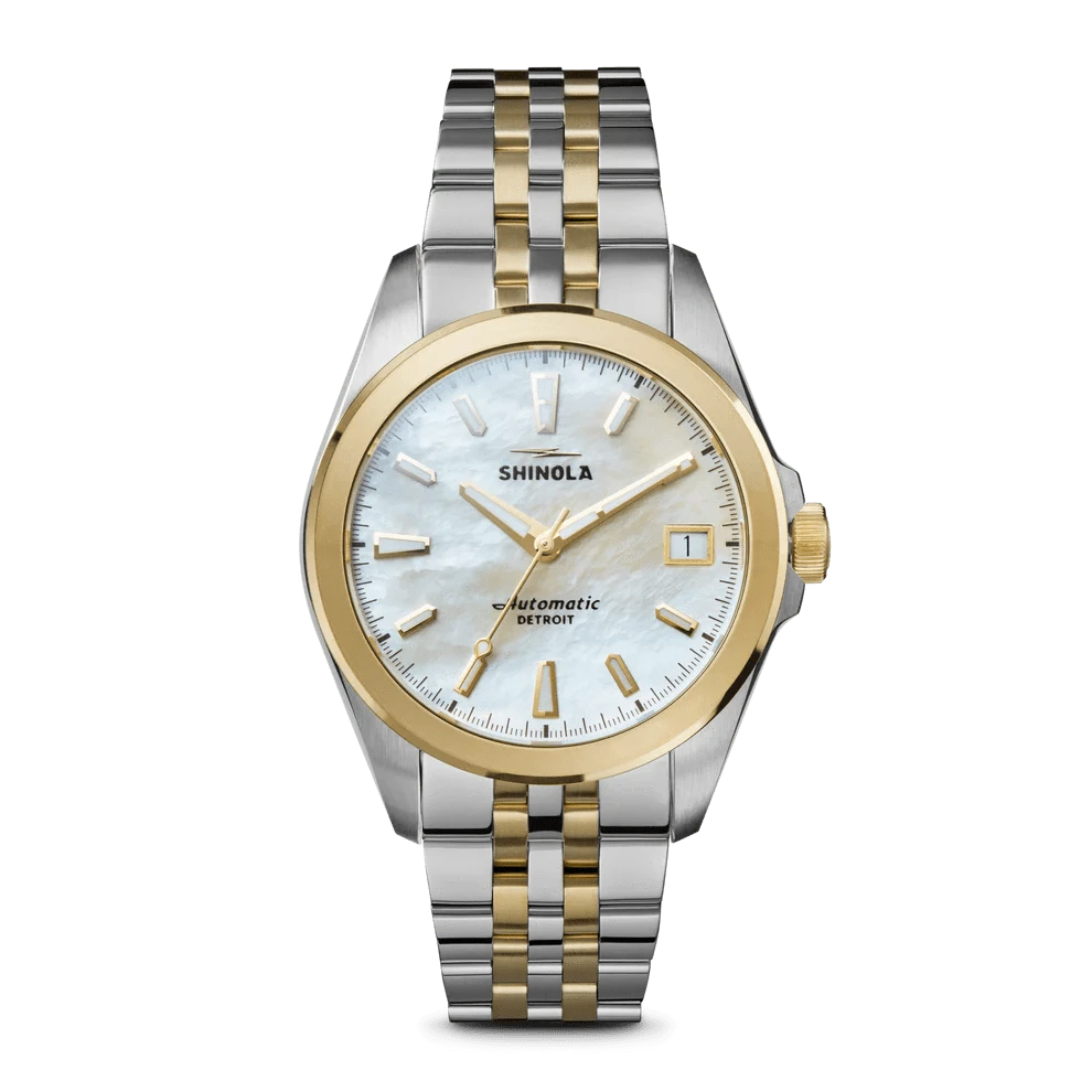 Shinola Watches Circadian Monster Automatic Watch - White Mother of Pearl 36mm