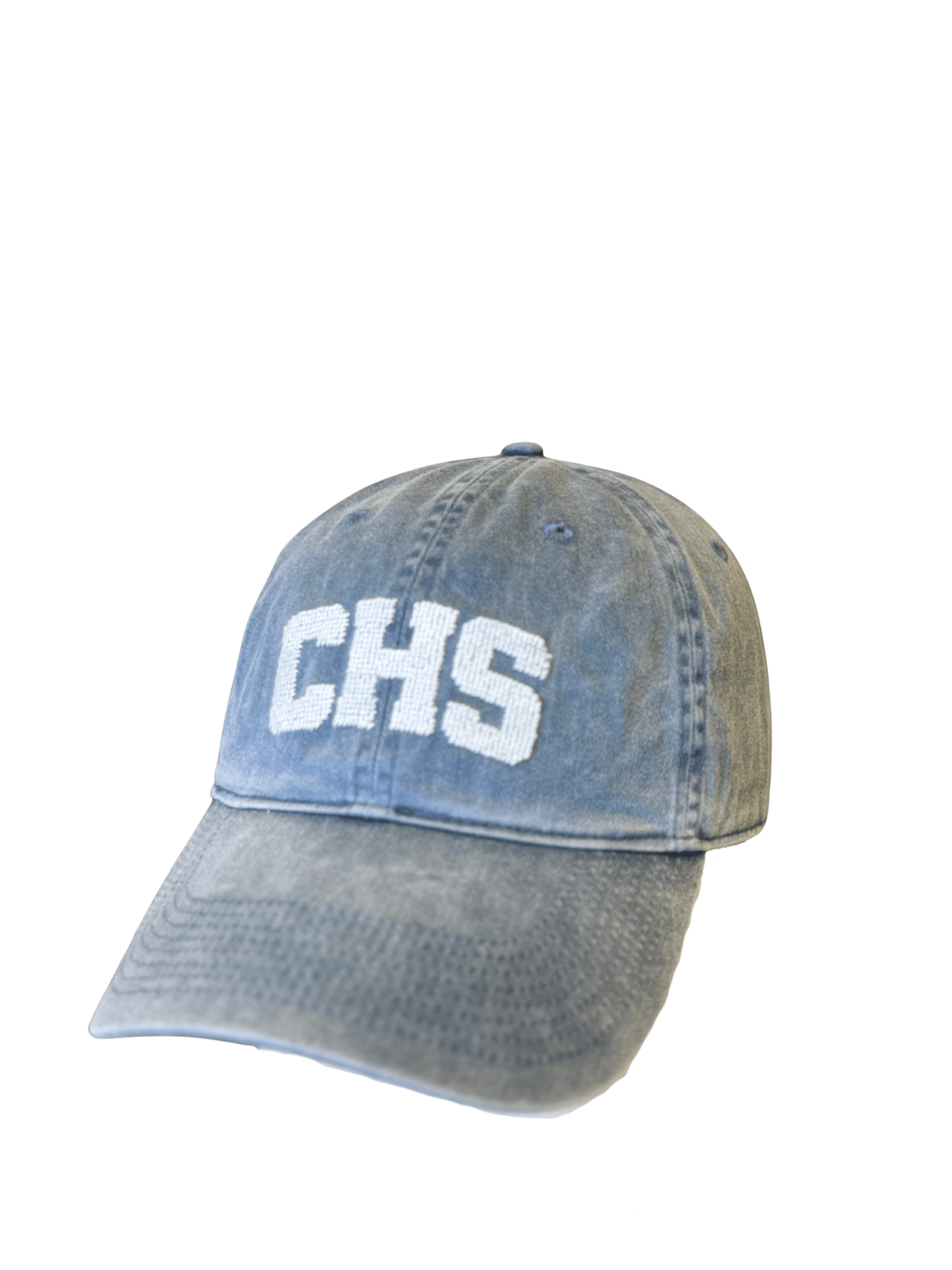 Smathers & Branson Hats "CHS" Needlepoint Hat (Steel Blue w/ White)