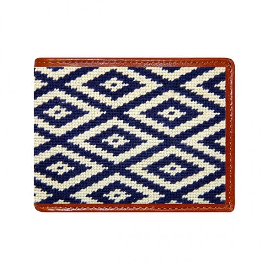 Smathers & Branson Small Leather Goods Gaucho Mini Needlepoint Bi-Fold Wallet