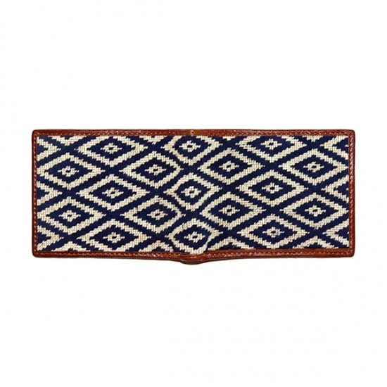 Smathers & Branson Small Leather Goods Gaucho Mini Needlepoint Bi-Fold Wallet