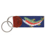Smathers & Branson Small Leather Goods Rainbow Trout Key Fob (Classic Navy)