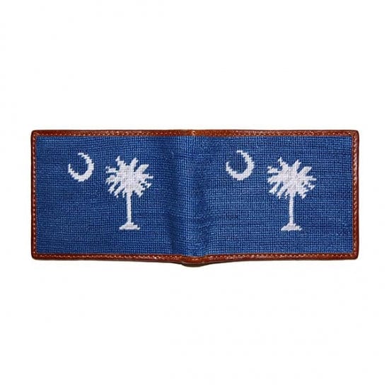 Smathers & Branson Small Leather Goods South Carolina Flag Needlepoint Bi-Fold Wallet