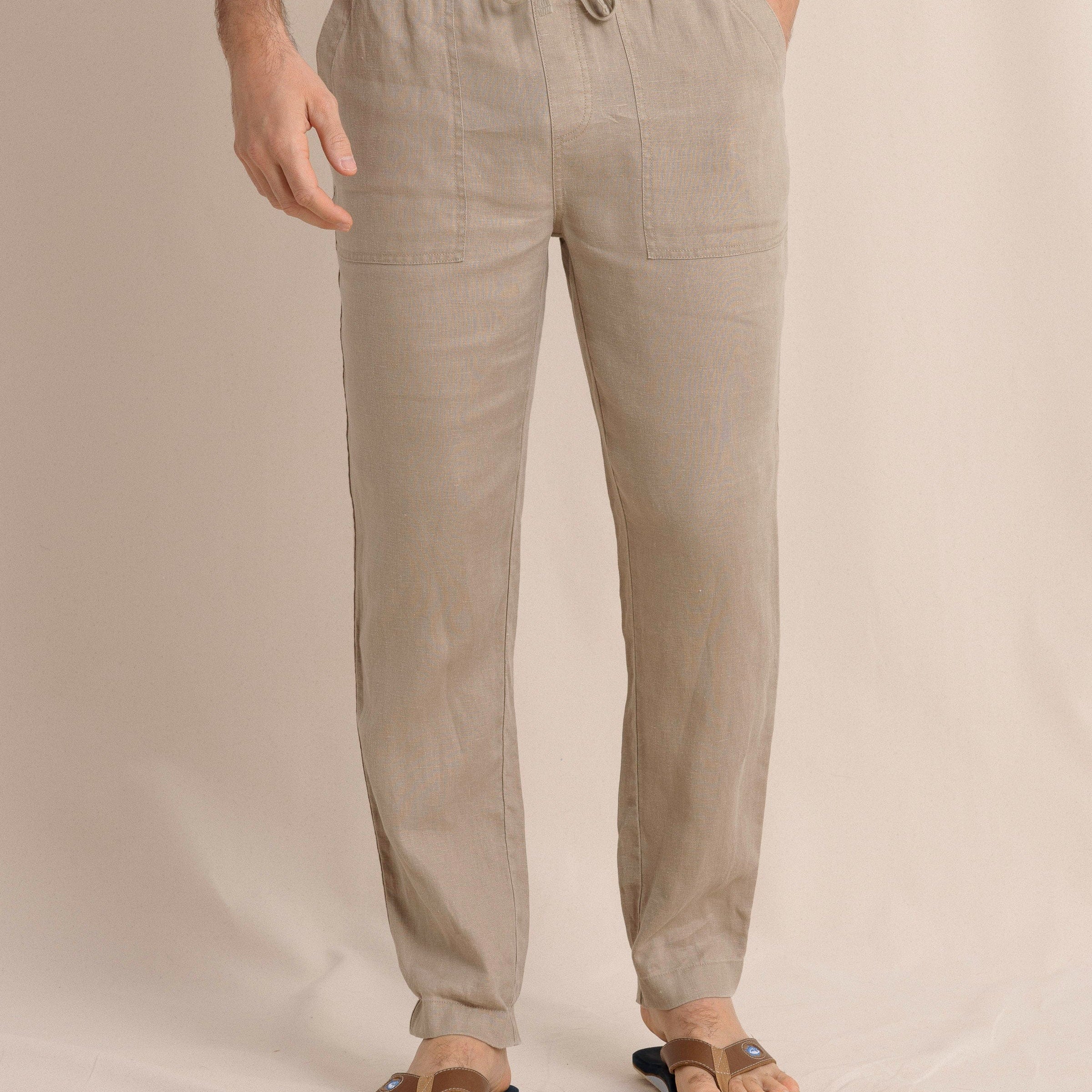 Southern Tide 5-Pockets Summer Bay Linen Pant - Sandstone Khaki