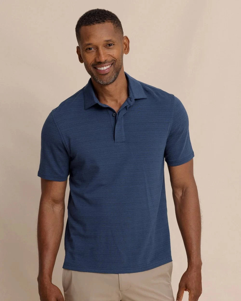 Southern Tide Polos Dress Blue / S Woodland Covered Placket Polo