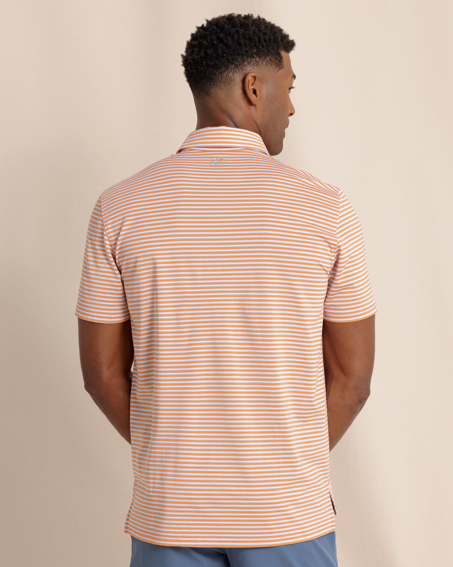 Southern Tide Polos Driver Caravel Stripe Polo - Peach Parfait