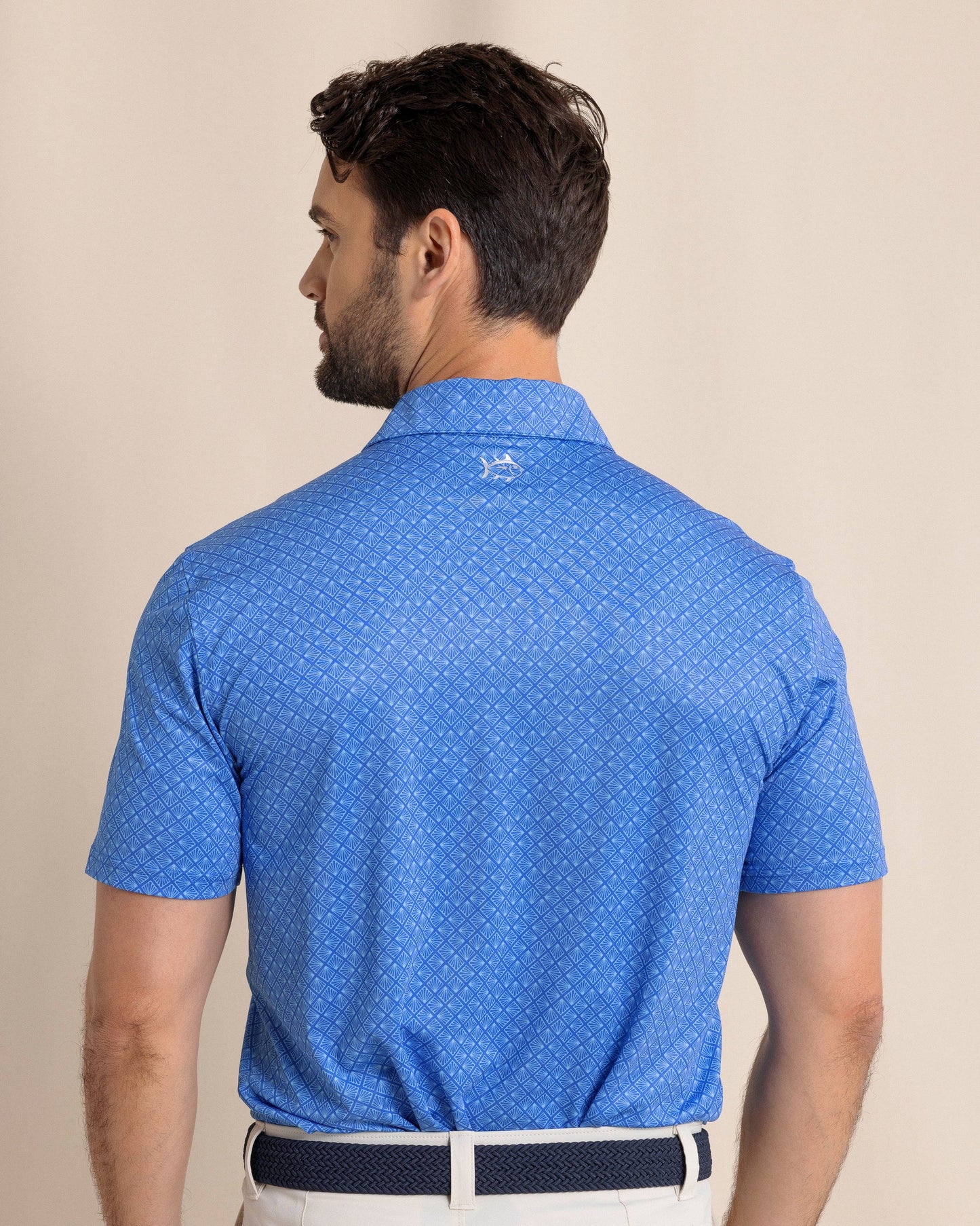 Southern Tide Polos Driver Snazzy Scales Printed Polo - Dazzling Blue