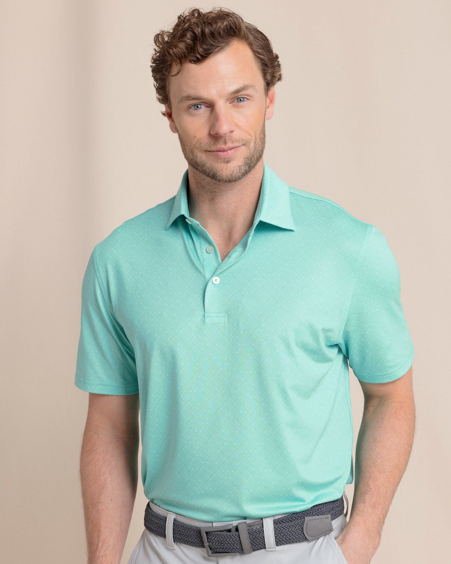 Southern Tide Polos Driver Snazzy Scales Printed Polo - Turtle Green