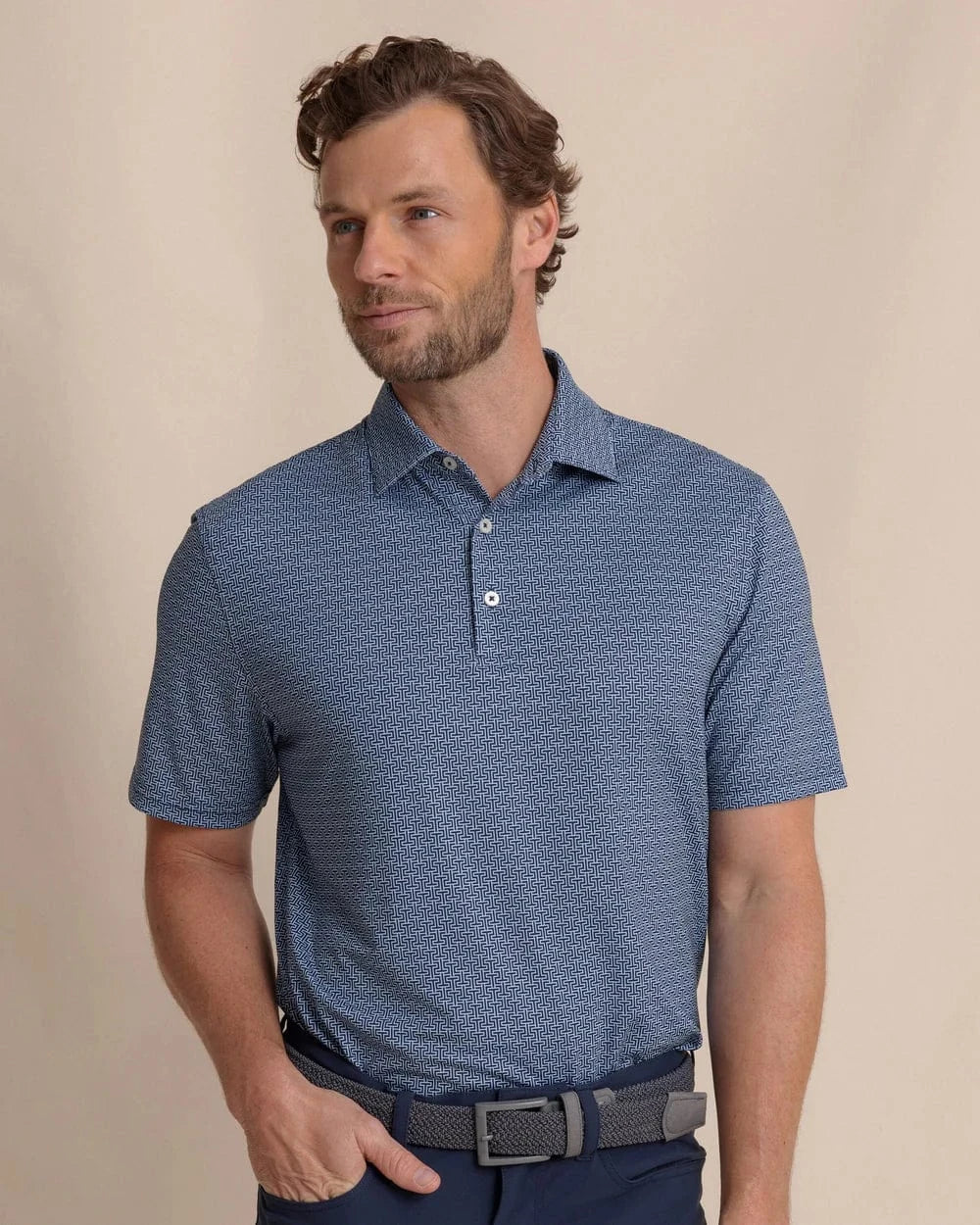 Southern Tide Polos Driver ST Geo Printed Polo
