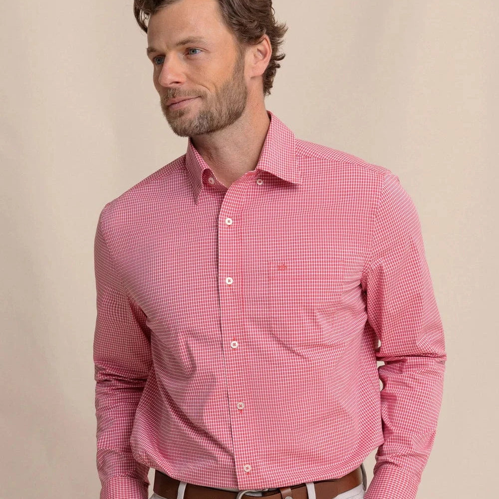 Southern Tide Sport Shirts GRENADINE RED / S Crofton Plaid Charleston Sport Shirt