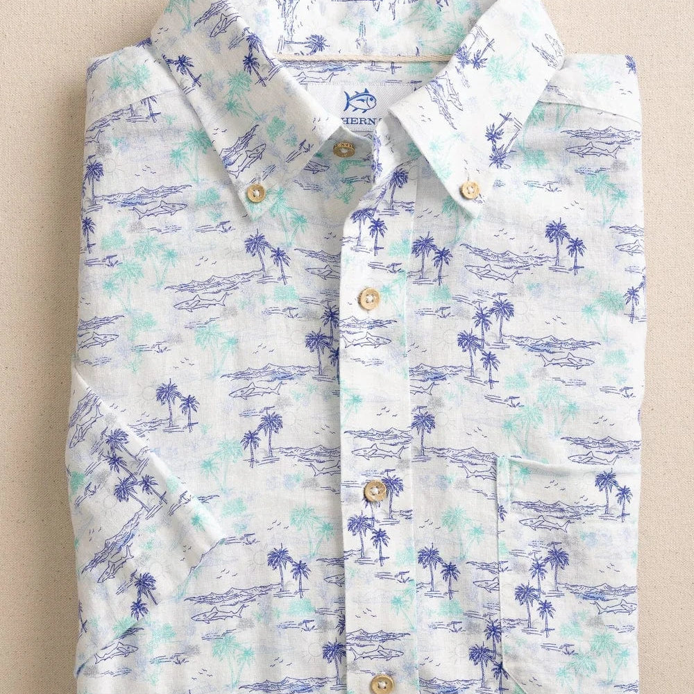 Southern Tide Sport Shirts Ocean Getaway Short Sleeve Sport Shirt