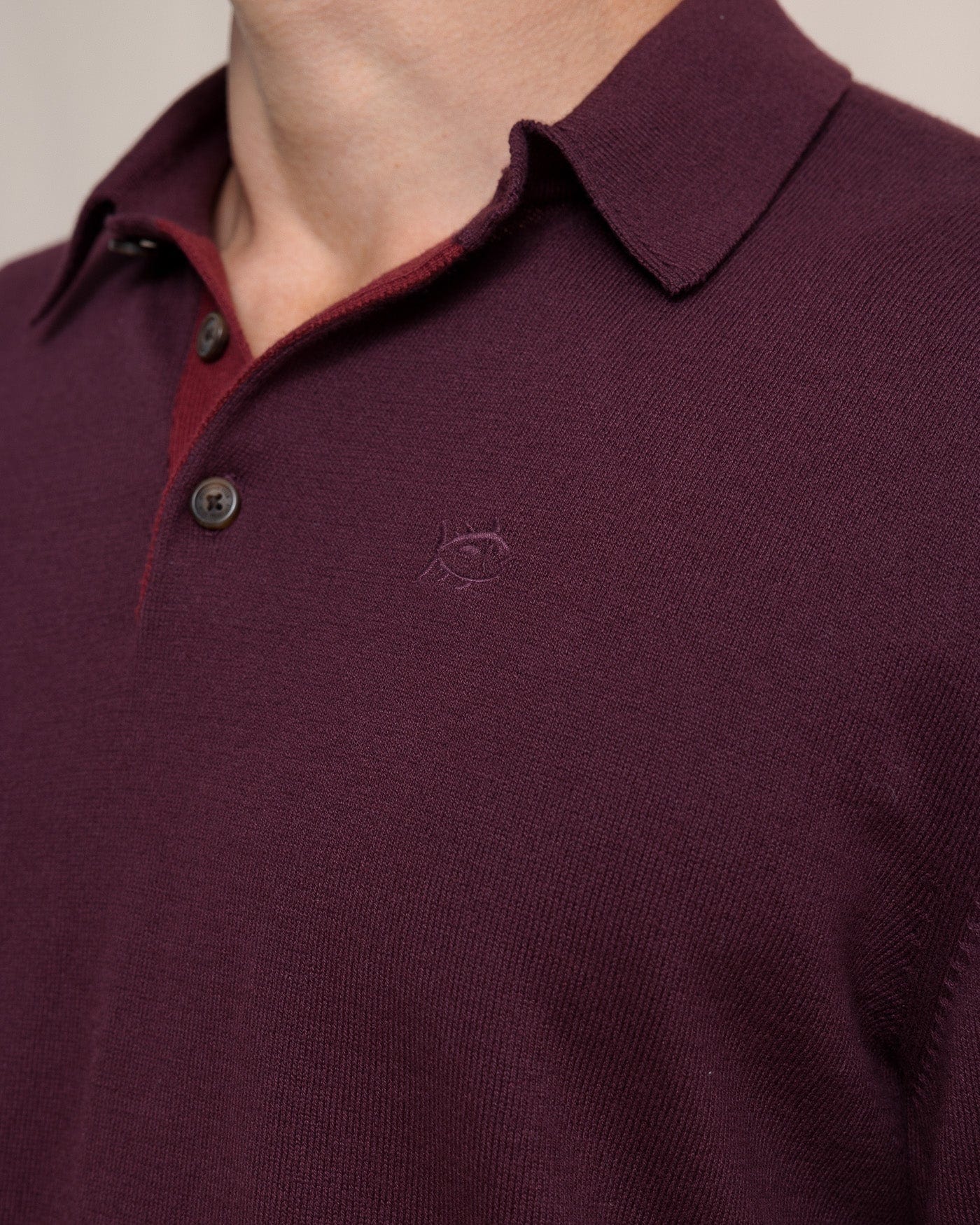 Southern Tide Sweaters Woodville Jade Sweater Polo- Merlot