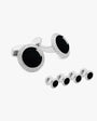 Tateossian Formal Accessories Bullseye Cufflinks And Studs Set With Black Onyx