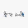 Tateossian Formal Accessories D Shape Cufflinks with Blue Alutex