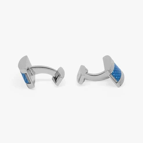 Tateossian Formal Accessories D Shape Cufflinks with Blue Alutex