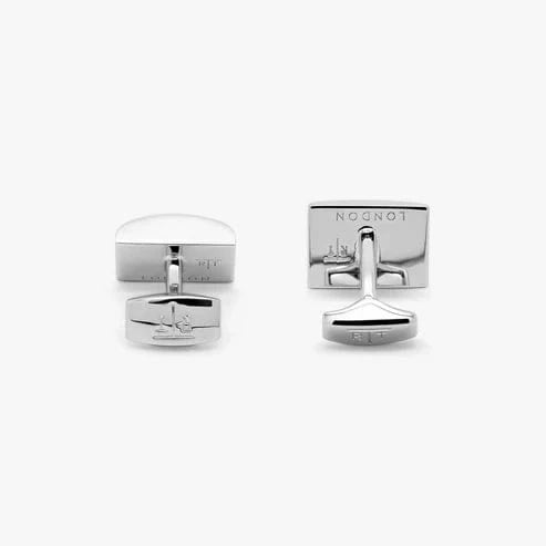 Tateossian Formal Accessories D Shape Cufflinks with Blue Alutex