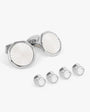 Tateossian Formal Accessories Sunburst Cufflinks & Dress Shirt Studs - Palladium & White Mother Of Pearl