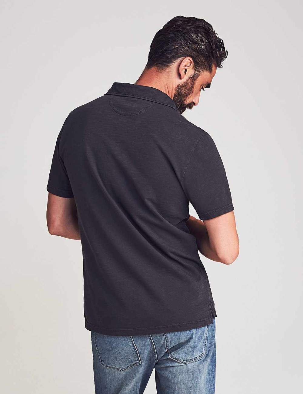 Faherty Polos Sunwashed Polo- Black