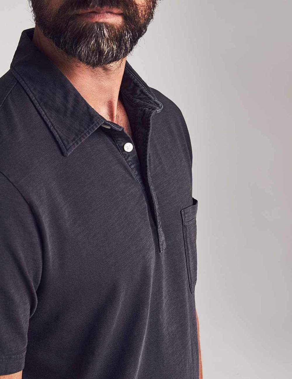 Faherty Polos Sunwashed Polo- Black