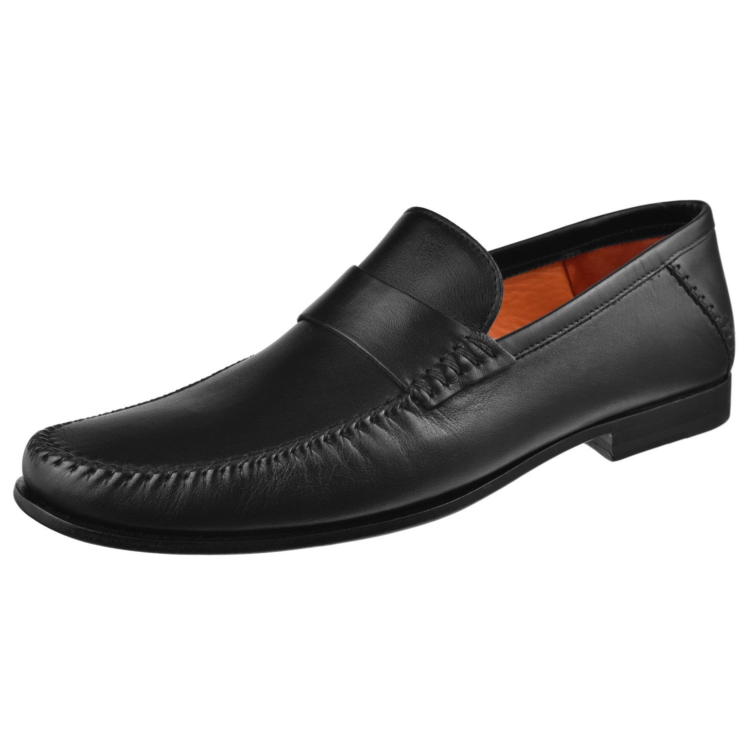 Santoni Men's Paine Leather Moccasin Loafers - Black - Size 8.5 Santoni Men's Paine Leather Moccasin Loafers - Black - Size 8.5