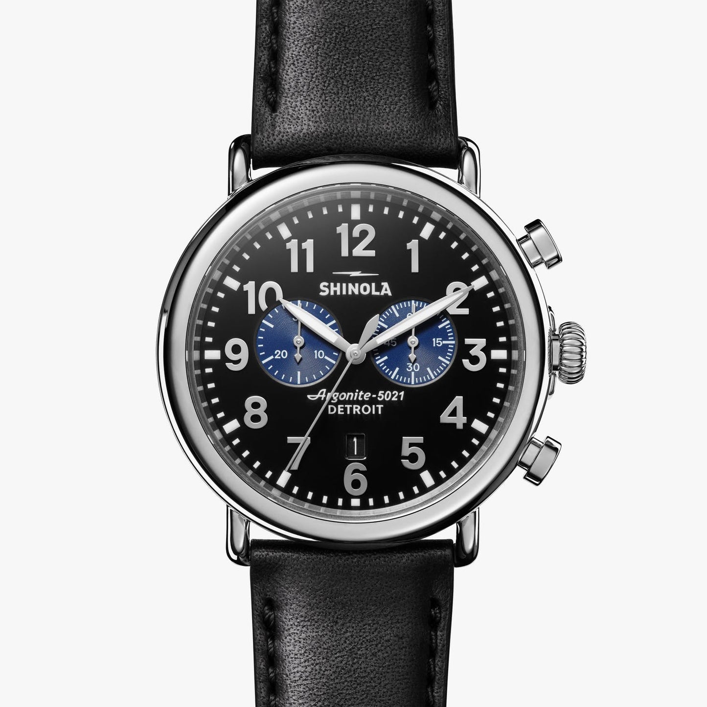 Shinola Watches The Runwell Chrono 47 MM Black/Blue Dial