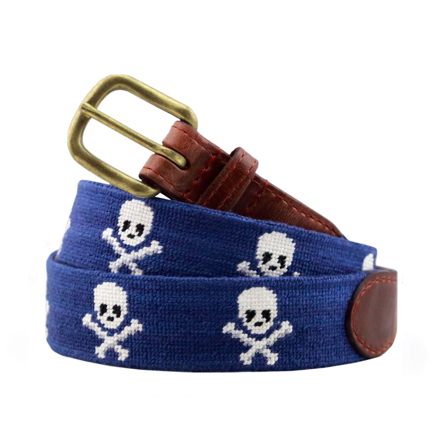 Smathers & Branson Belt Jolly Roger Needlepoint Belt