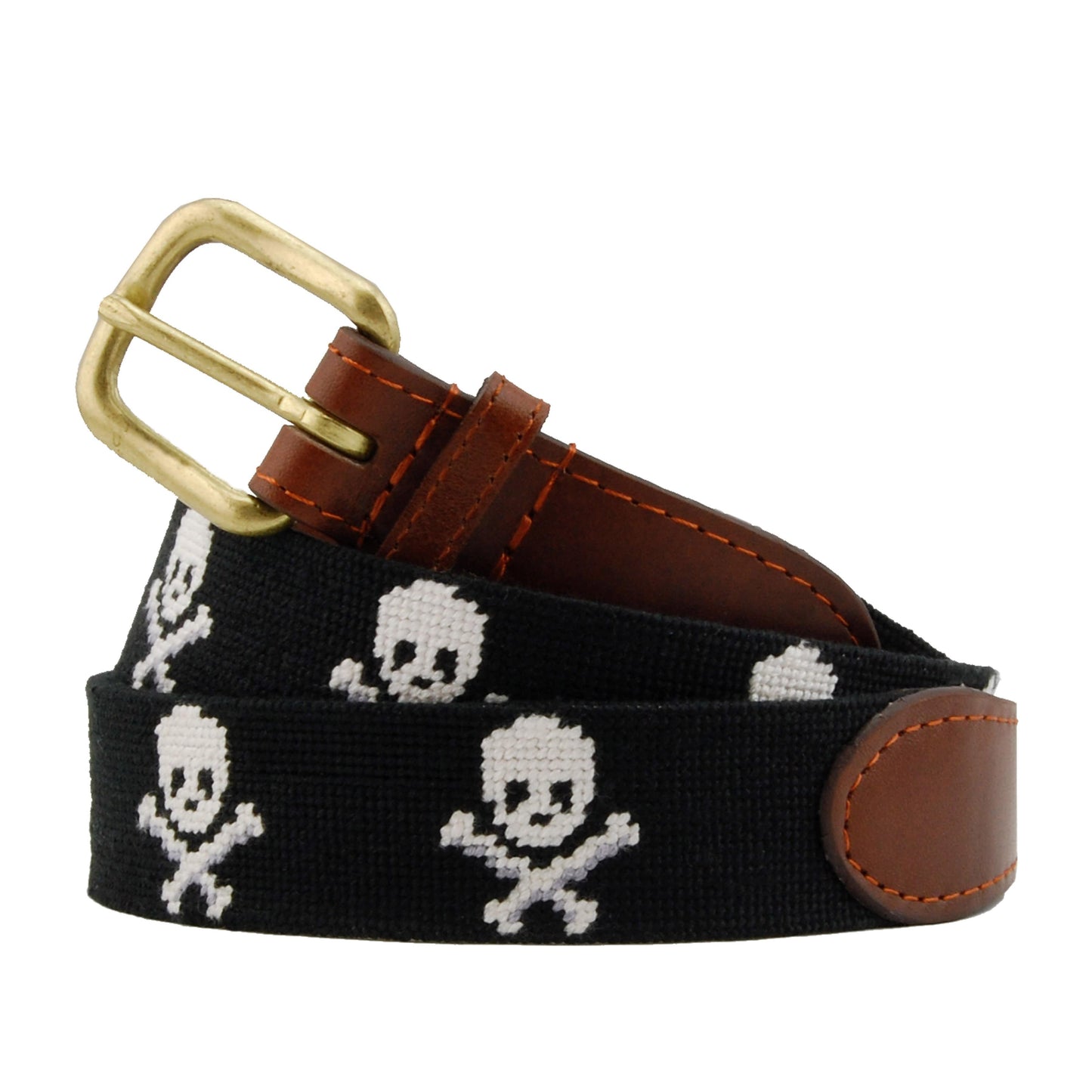 Smathers & Branson Belt Jolly Roger Needlepoint Belt