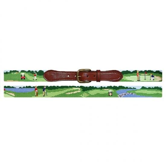 Smathers & Branson Belt On The Links Needlepoint Belt