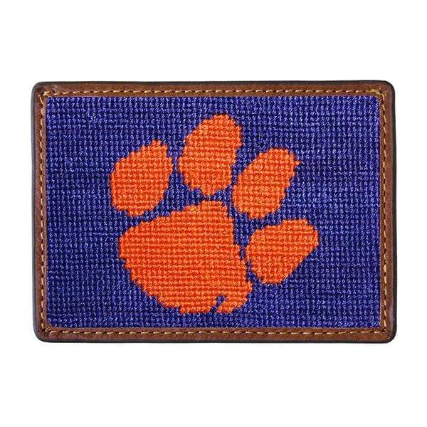 Smathers & Branson Small Leather Goods Clemson Needlepoint Card Wallet