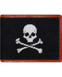 Smathers & Branson Small Leather Goods Jolly Roger Needlepoint Bi-Fold Wallet