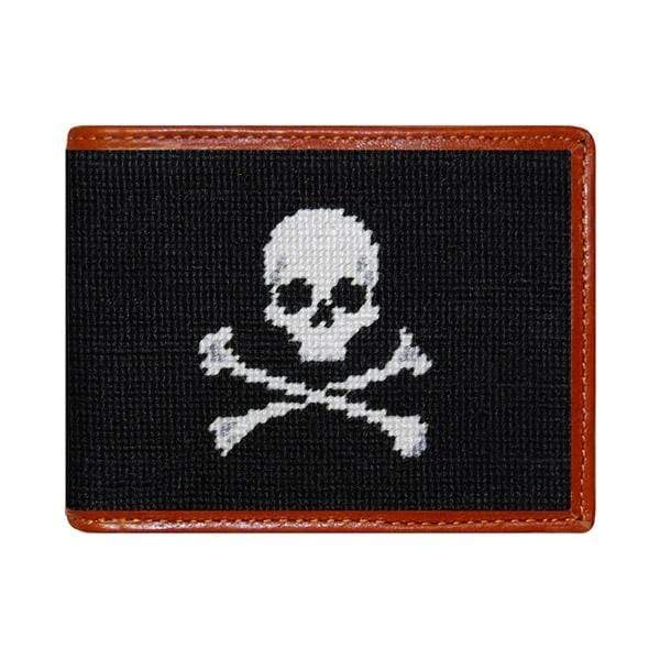 Smathers & Branson Small Leather Goods Jolly Roger Needlepoint Bi-Fold Wallet