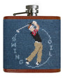 Smathers & Branson Small Leather Goods Swing Oil Needlepoint Flask