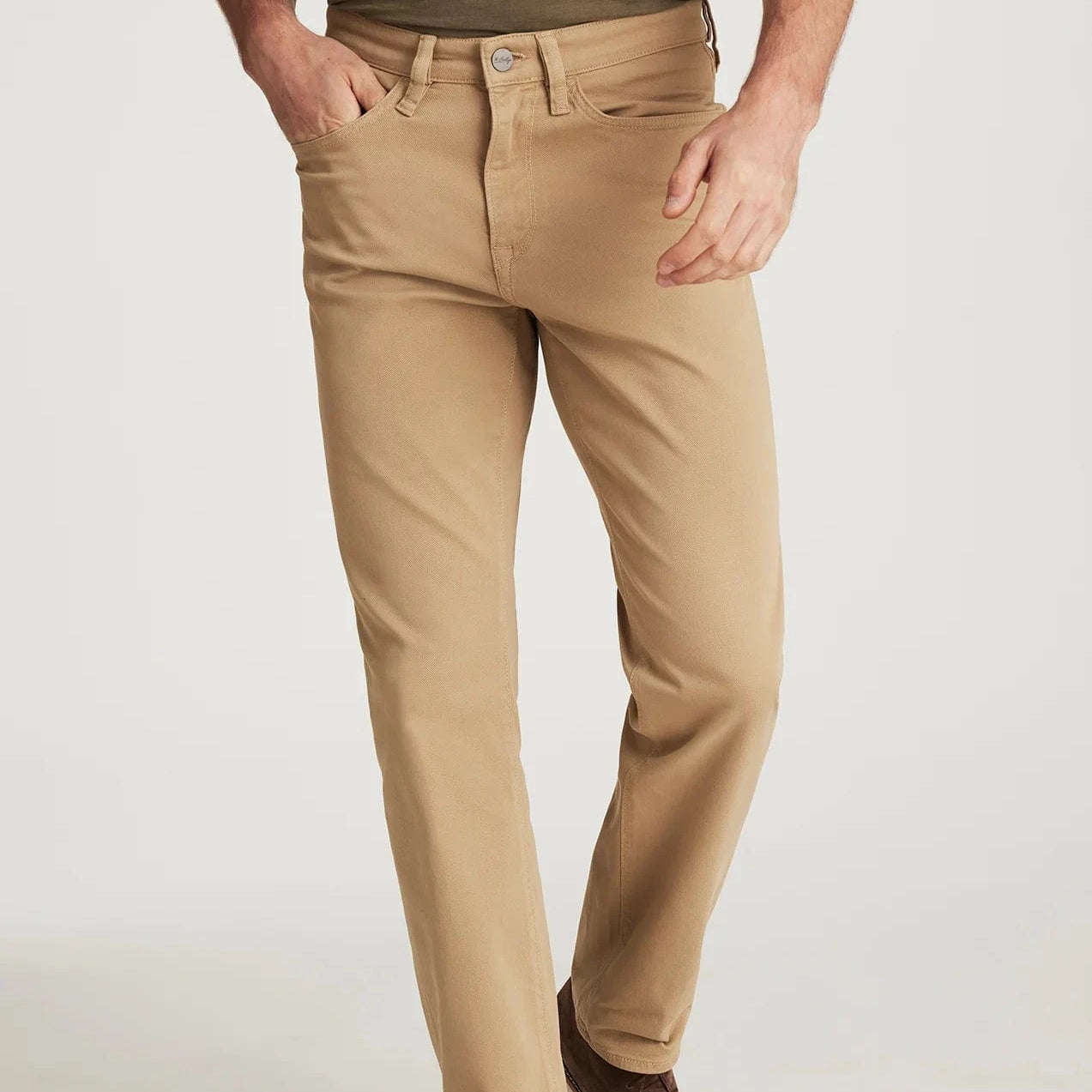 34 Heritage 5-Pockets Charisma Relaxed Straight Pants in Beige Honeycomb