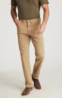 34 Heritage 5-Pockets Charisma Relaxed Straight Pants in Beige Honeycomb