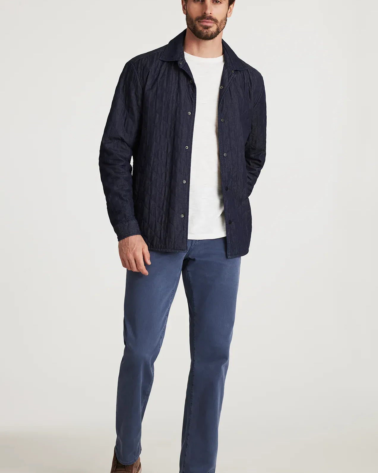 34 Heritage 5-Pockets Charisma Relaxed Straight Pants in Blue Honeycomb