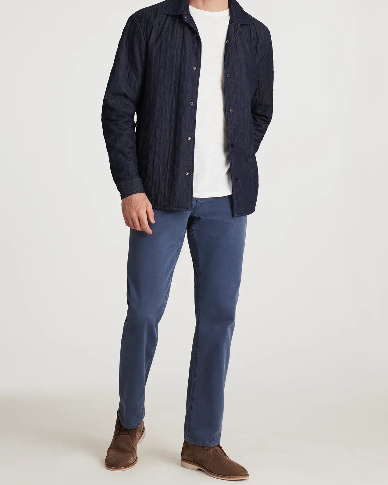 34 Heritage 5-Pockets Charisma Relaxed Straight Pants in Blue Honeycomb
