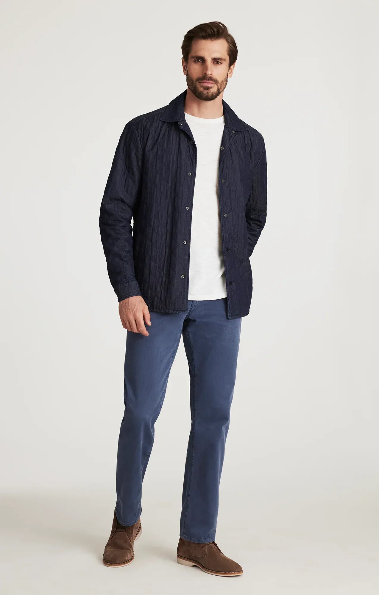34 Heritage 5-Pockets Charisma Relaxed Straight Pants in Blue Honeycomb