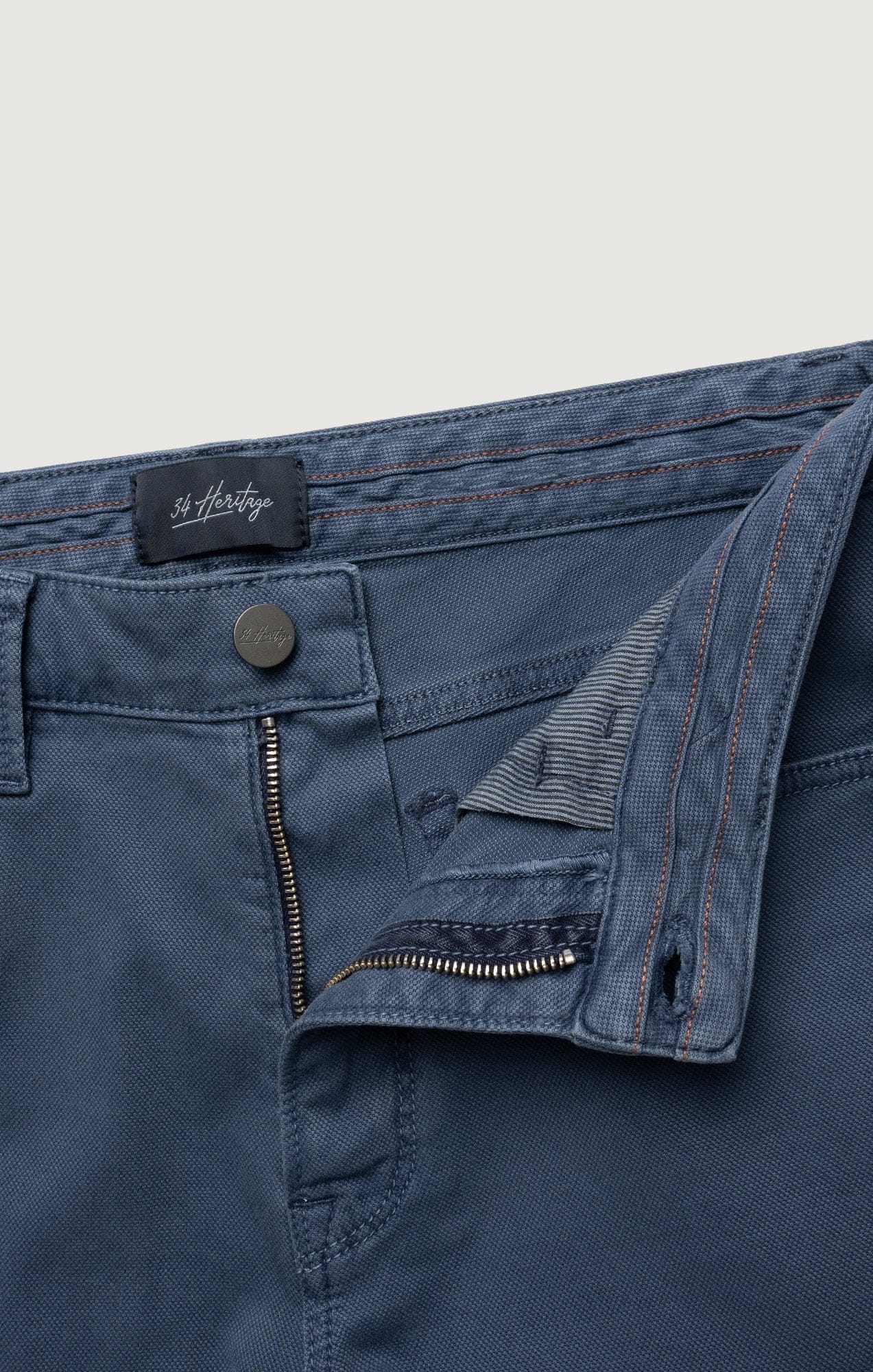 34 Heritage 5-Pockets Charisma Relaxed Straight Pants in Blue Honeycomb
