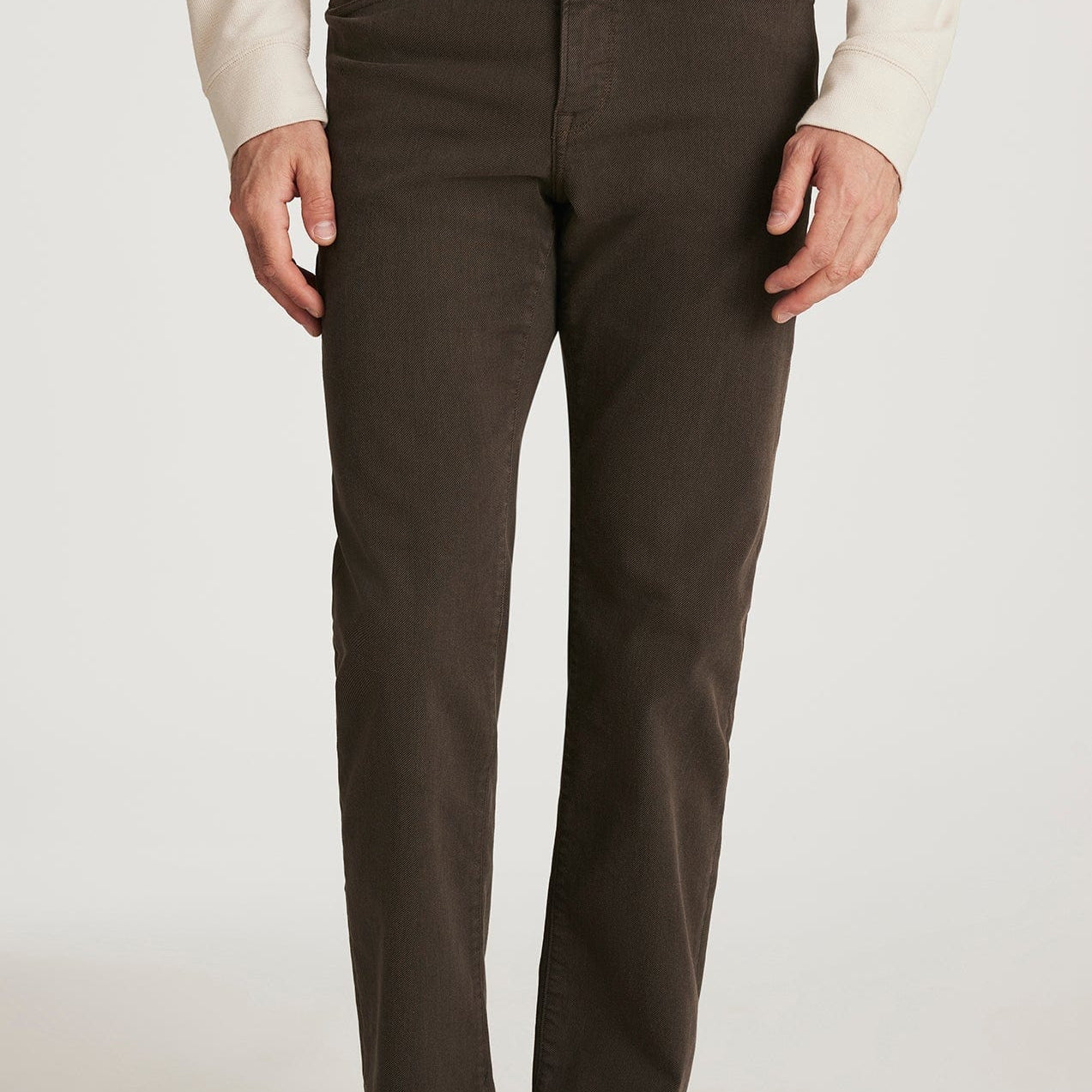 34 Heritage 5-Pockets Charisma Relaxed Straight Pants in Brown Diagonal