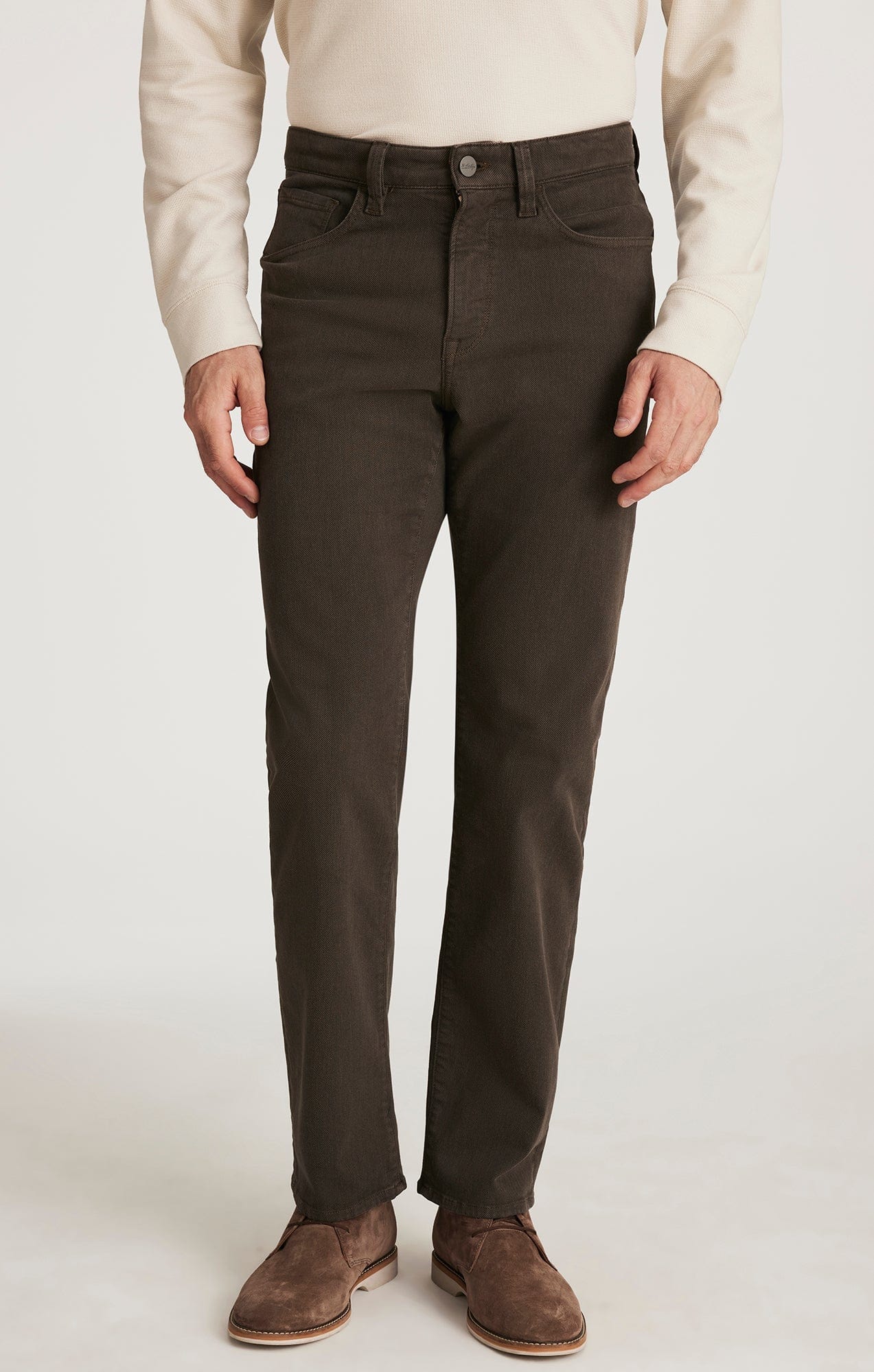 34 Heritage 5-Pockets Charisma Relaxed Straight Pants in Brown Diagonal