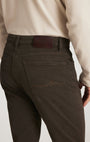 34 Heritage 5-Pockets Charisma Relaxed Straight Pants in Brown Diagonal