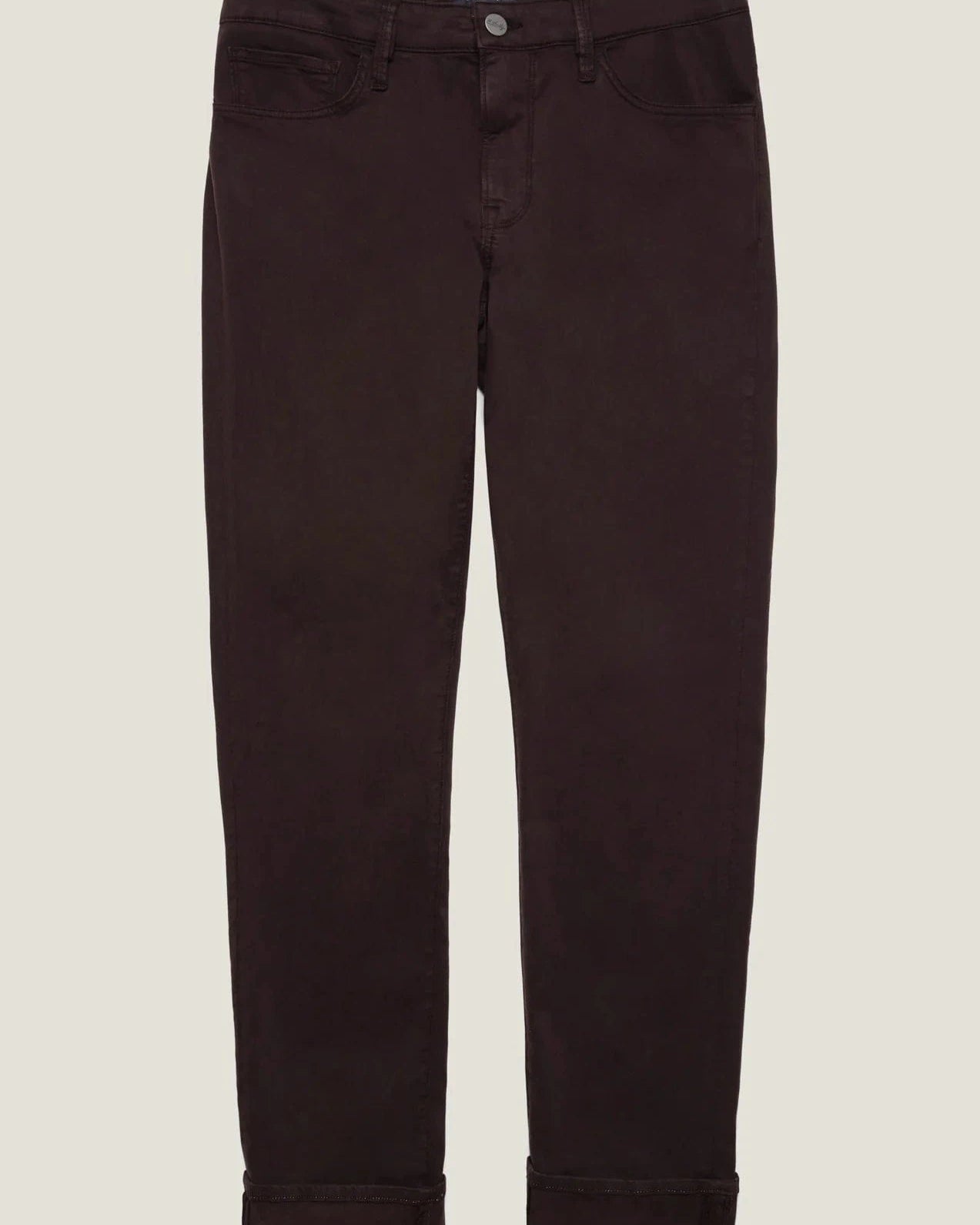 34 Heritage 5-Pockets Charisma Relaxed Straight Pants in Burgundy Twill