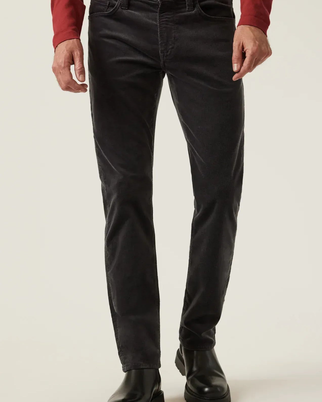 34 Heritage 5-Pockets Charisma Relaxed Straight Pants in Charcoal Cord