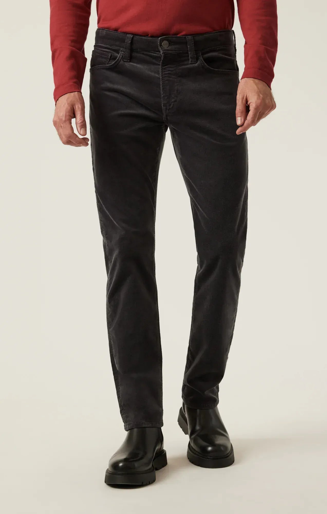 34 Heritage 5-Pockets Charisma Relaxed Straight Pants in Charcoal Cord