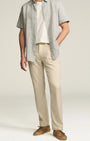34 Heritage 5-Pockets Charisma Relaxed Straight Pants in Cream Cross Twill