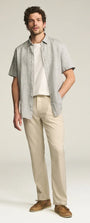 34 Heritage 5-Pockets Charisma Relaxed Straight Pants in Cream Cross Twill