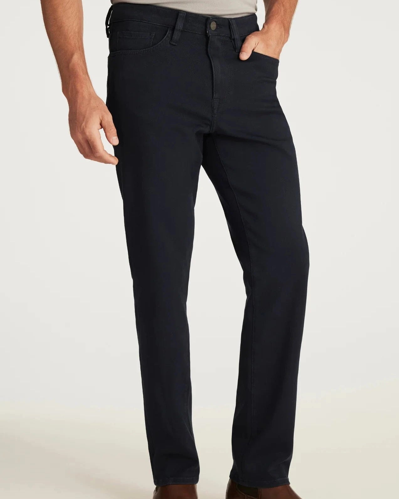 34 Heritage 5-Pockets Charisma Relaxed Straight Pants in Dark Navy Cloud Luxe