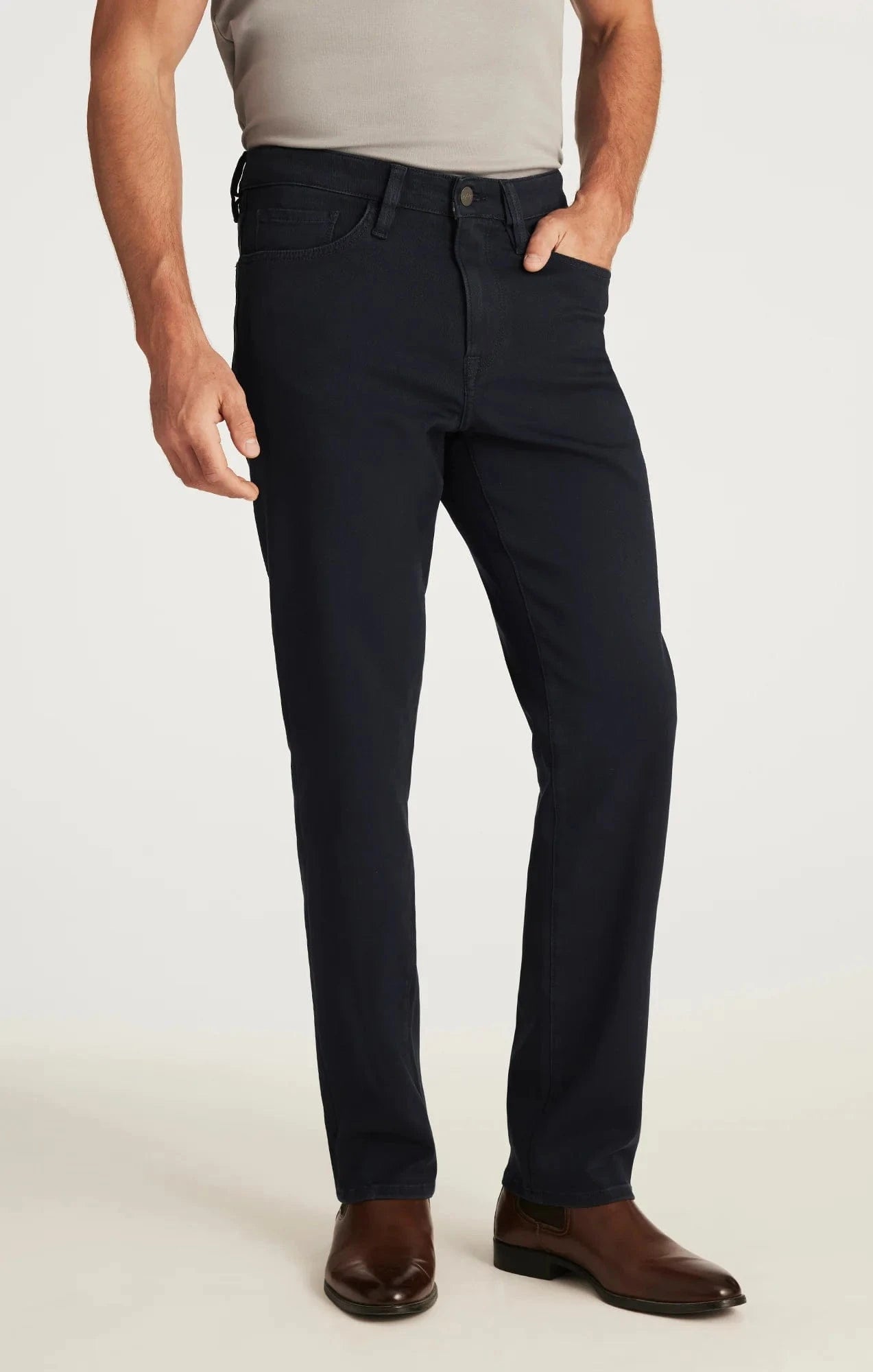 34 Heritage 5-Pockets Charisma Relaxed Straight Pants in Dark Navy Cloud Luxe