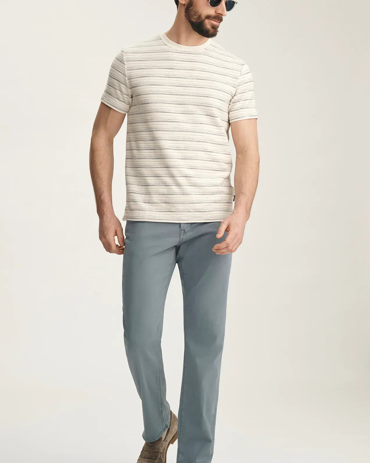 34 Heritage 5-Pockets Charisma Relaxed Straight Pants In Flint Stone Twill